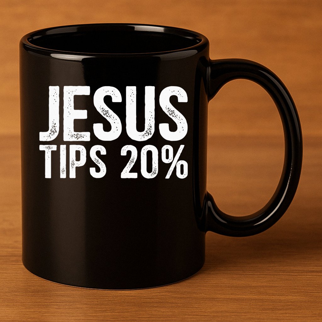 Jesus Tips 20 Funny Waiter Waitress Bartender Mixologist 11oz C Handle Ceramic Mug
