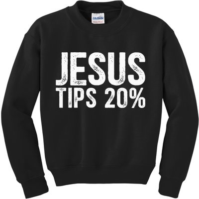 Jesus Tips 20 Funny Waiter Waitress Bartender Mixologist Kids Sweatshirt