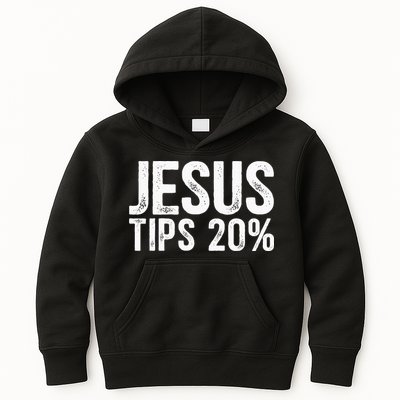 Jesus Tips 20 Funny Waiter Waitress Bartender Mixologist Kids Hoodie