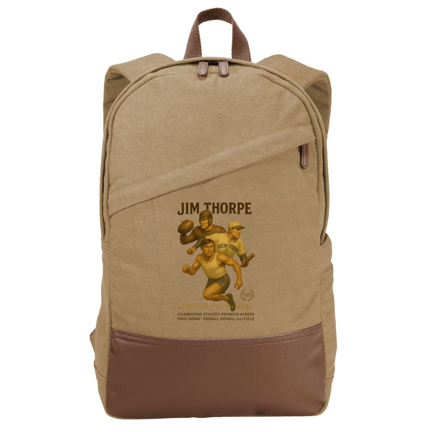 Jim Thorpe A Legend Of Versatility  Cotton Canvas Backpack
