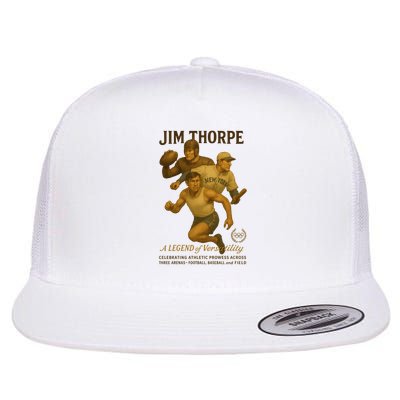 Jim Thorpe A Legend Of Versatility  Flat Bill Trucker Hat