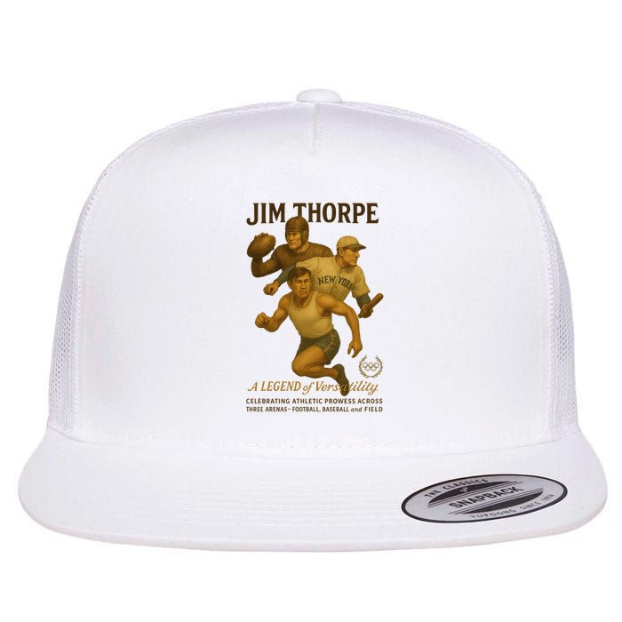 Jim Thorpe A Legend Of Versatility  Flat Bill Trucker Hat