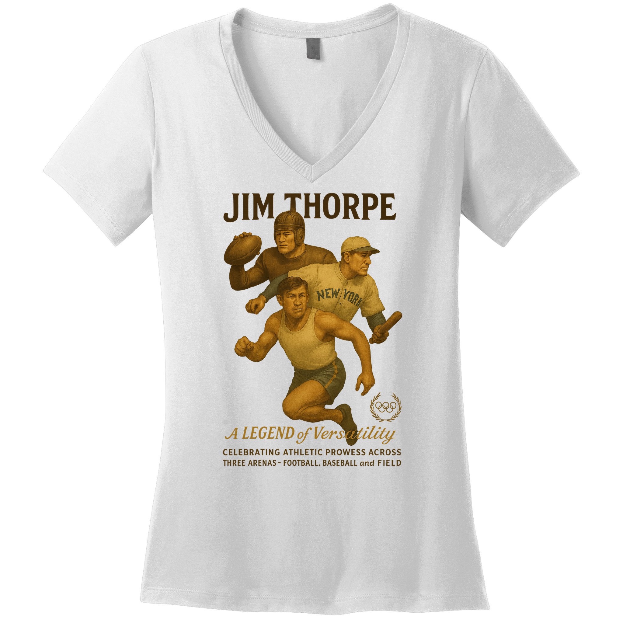 Jim Thorpe A Legend Of Versatility  Women's V-Neck T-Shirt