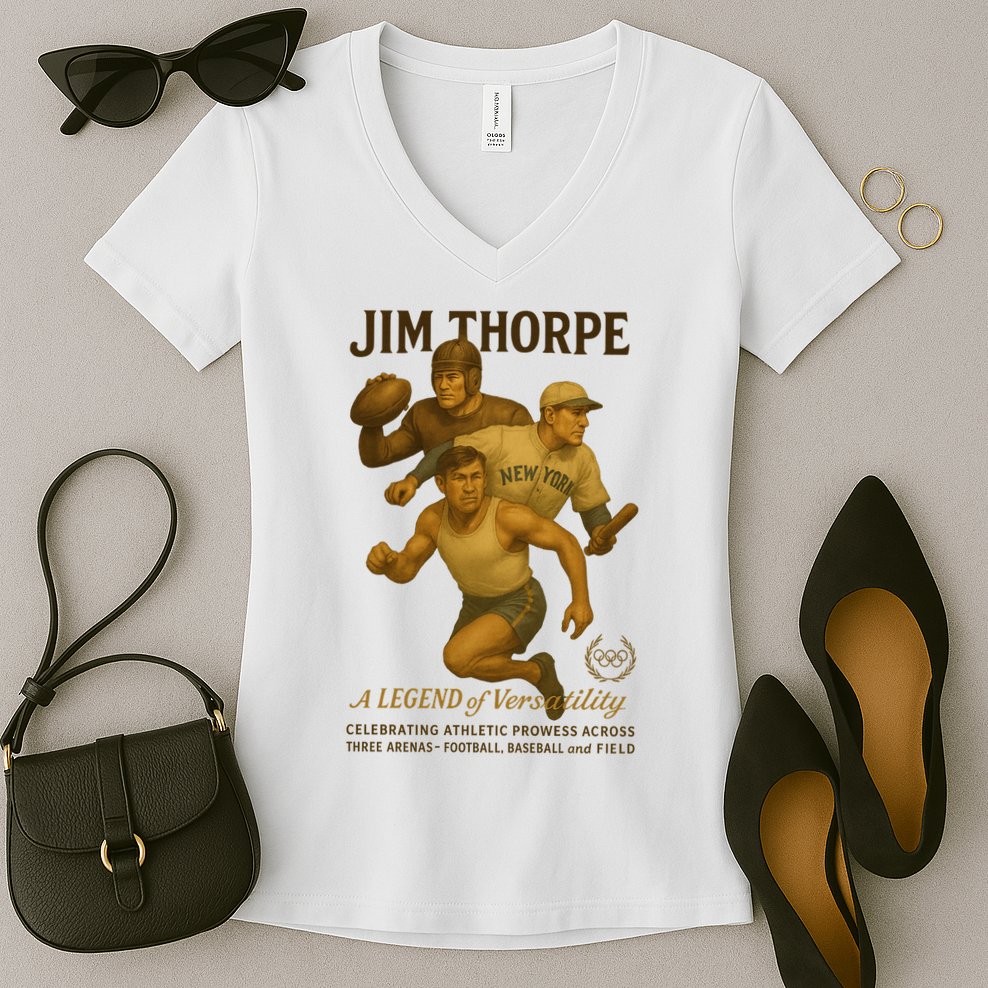 Jim Thorpe A Legend Of Versatility  Women's V-Neck T-Shirt