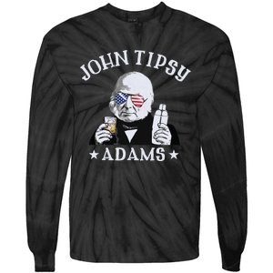 John Tipsy Adams President John Quincy Adams 4th Of July Tie-Dye Long Sleeve Shirt