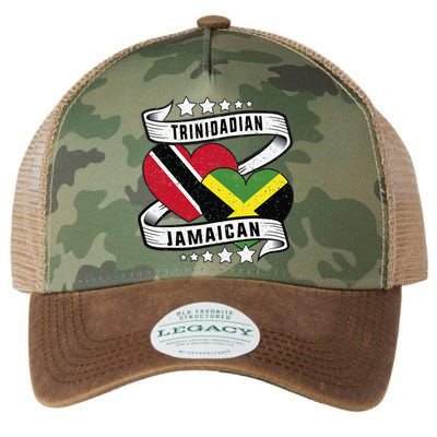 Jamaican Trinidad and half Jamaican flag  Legacy Tie Dye Trucker Hat