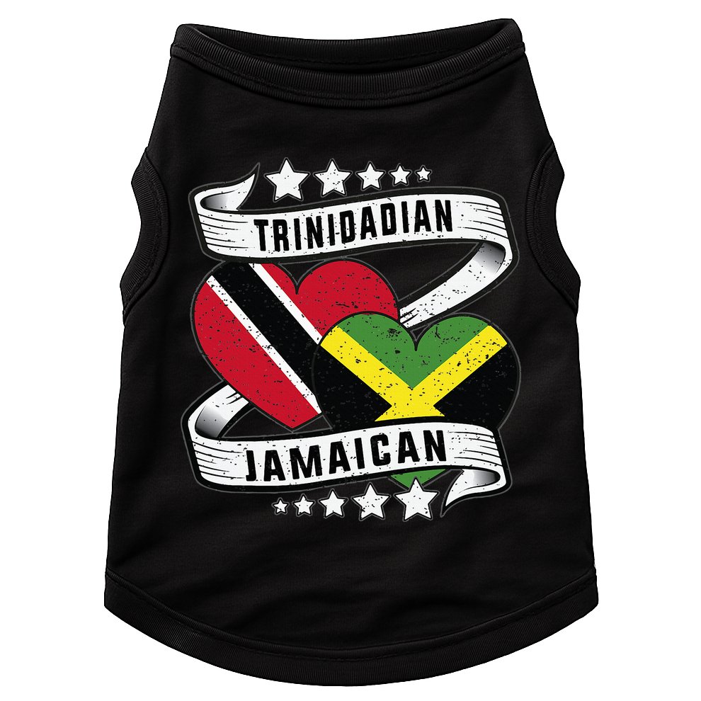 Jamaican Trinidad and half Jamaican flag  Doggie Tank
