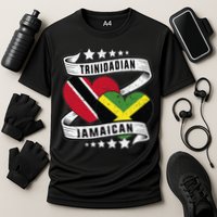 Jamaican Trinidad and half Jamaican flag  Cooling Performance Crew T-Shirt