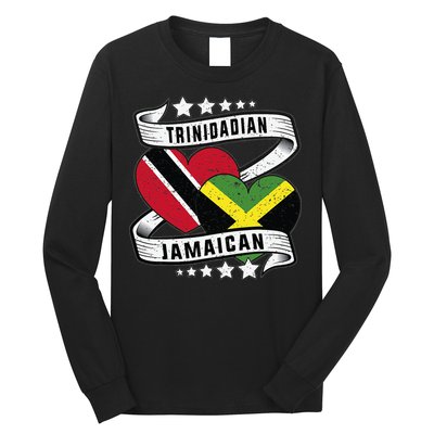 Jamaican Trinidad and half Jamaican flag  Long Sleeve Shirt