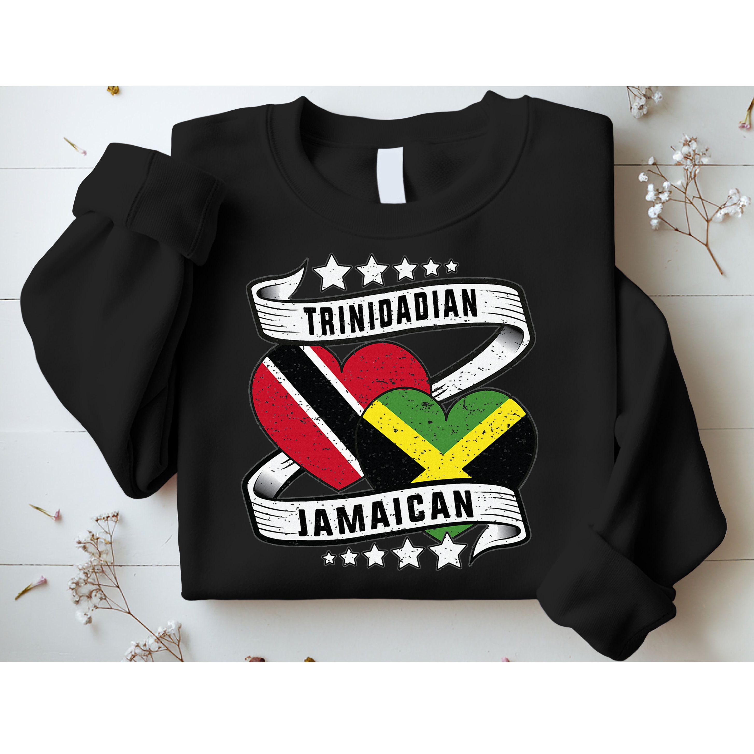 Jamaican Trinidad and half Jamaican flag  Sweatshirt