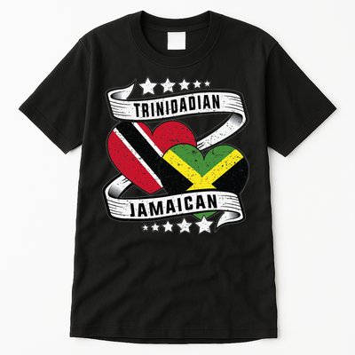 Jamaican Trinidad and half Jamaican flag  Tall T-Shirt