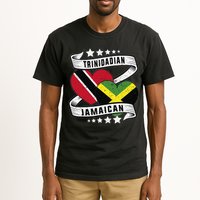 Jamaican Trinidad and half Jamaican flag  Tall T-Shirt