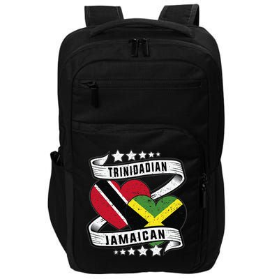 Jamaican Trinidad and half Jamaican flag  Impact Tech Backpack