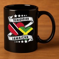 Jamaican Trinidad and half Jamaican flag  11oz C Handle Ceramic Mug