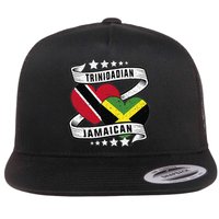 Jamaican Trinidad and half Jamaican flag  Flat Bill Trucker Hat