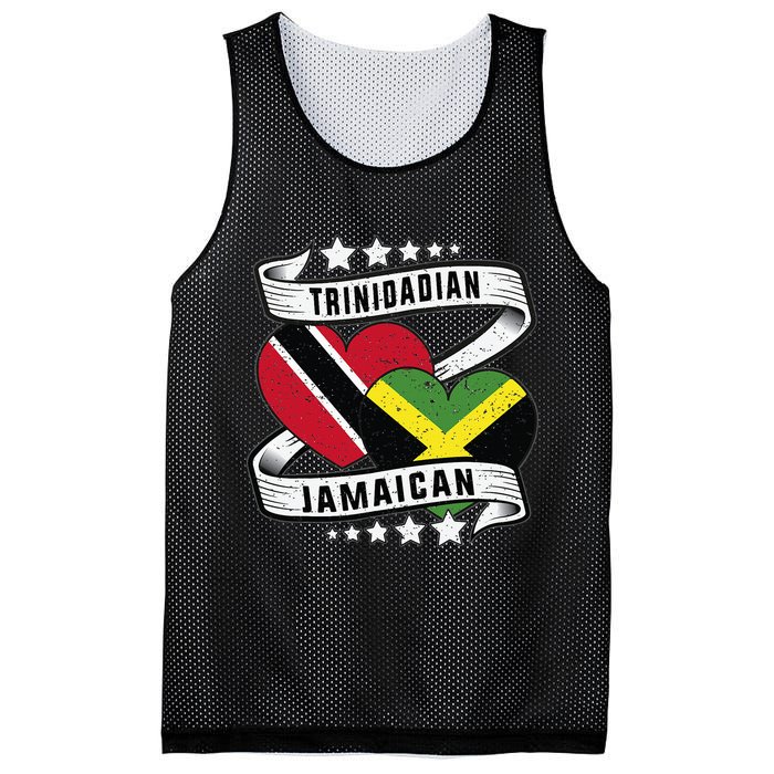 Jamaican Trinidad and half Jamaican flag  Mesh Reversible Basketball Jersey Tank