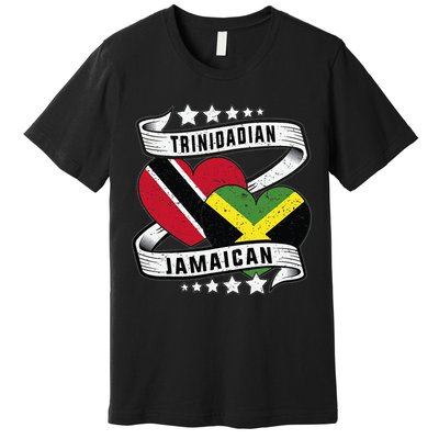Jamaican Trinidad and half Jamaican flag  Premium T-Shirt