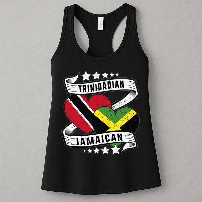 Jamaican Trinidad and half Jamaican flag  Womens Tank Top