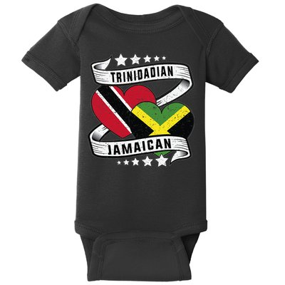 Jamaican Trinidad and half Jamaican flag  Baby Bodysuit