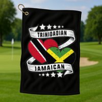 Jamaican Trinidad and half Jamaican flag  Golf Towel