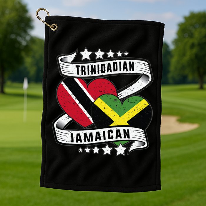 Jamaican Trinidad and half Jamaican flag  Golf Towel