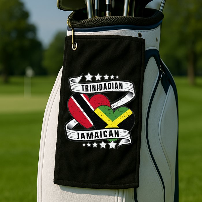 Jamaican Trinidad and half Jamaican flag  Golf Towel