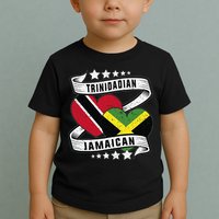 Jamaican Trinidad and half Jamaican flag  Toddler T-Shirt