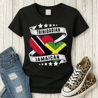Jamaican Trinidad and half Jamaican flag  Womens T-Shirt