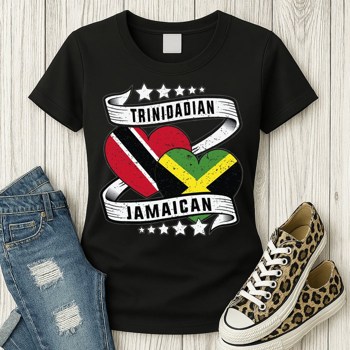 Jamaican Trinidad and half Jamaican flag  Womens T-Shirt