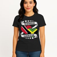Jamaican Trinidad and half Jamaican flag  Womens T-Shirt