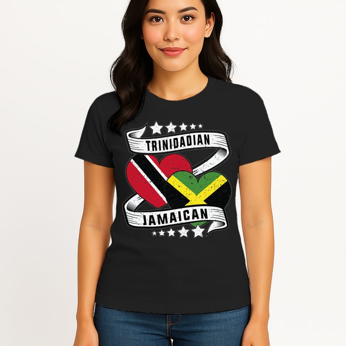 Jamaican Trinidad and half Jamaican flag  Womens T-Shirt