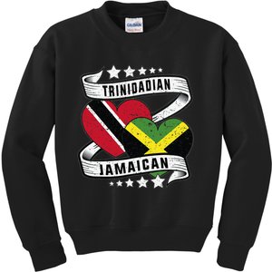 Jamaican Trinidad and half Jamaican flag  Kids Sweatshirt