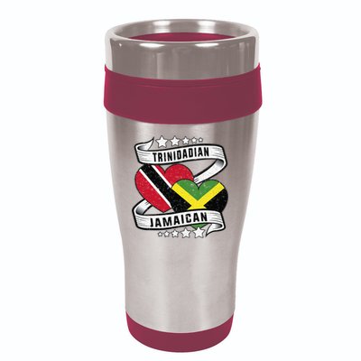 Jamaican Trinidad and half Jamaican flag  16oz Travel Tumbler