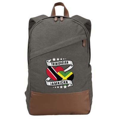 Jamaican Trinidad and half Jamaican flag  Cotton Canvas Backpack
