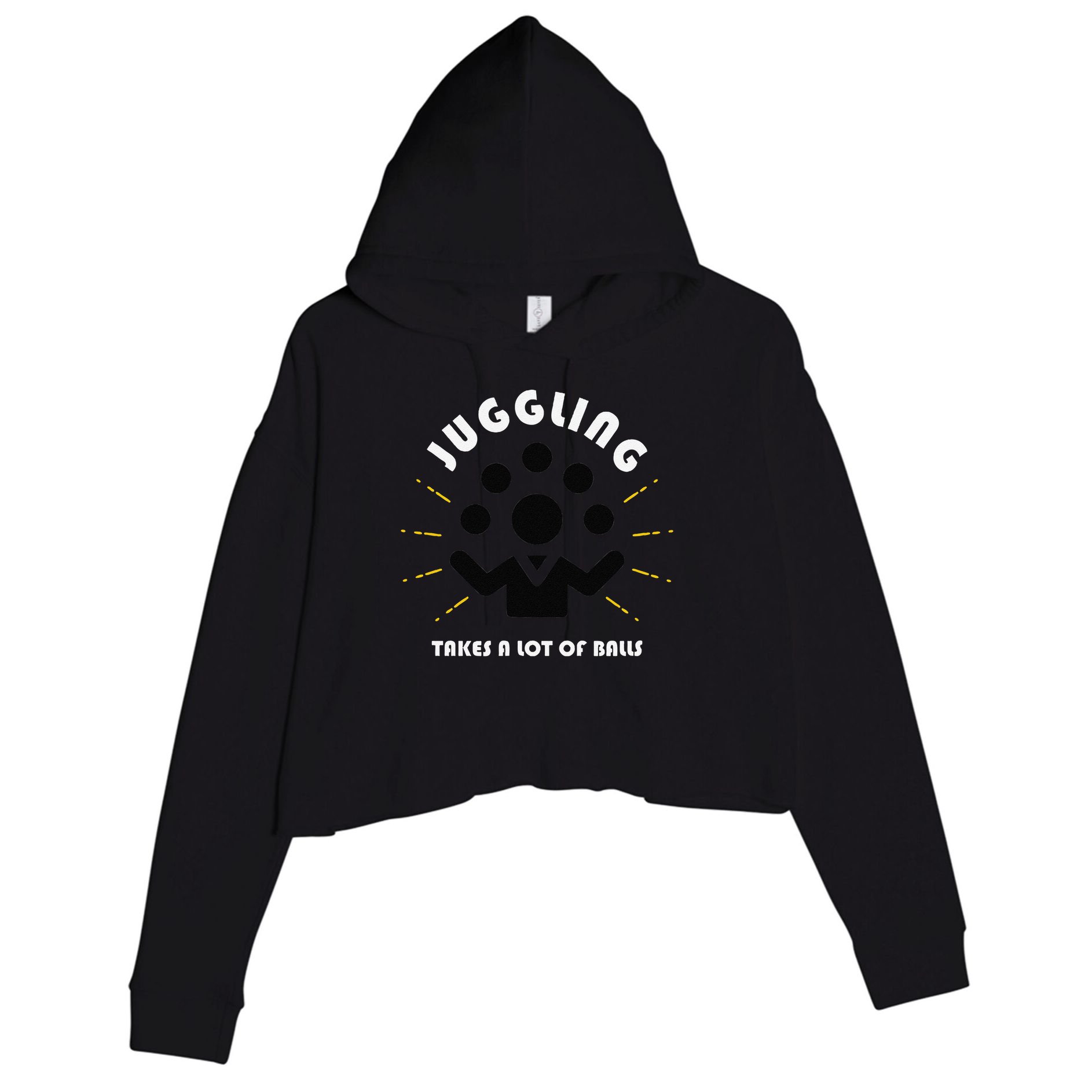 Juggling Takes a Lot of Balls Crop Fleece Hoodie