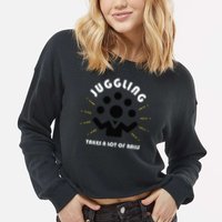 Juggling Takes a Lot of Balls Cropped Pullover Crew