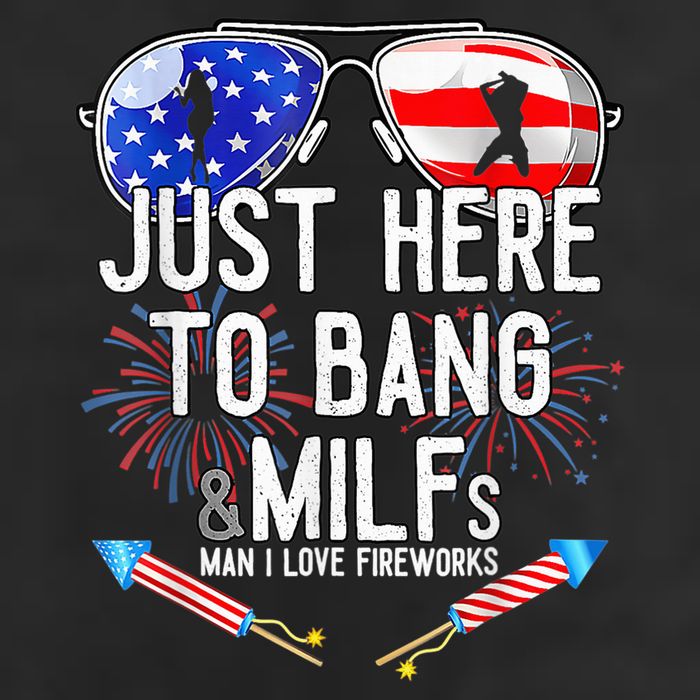 Just-Here To Bang & Milfs Man I Love Fireworks 4th Of July Adult Drive Performance Visor