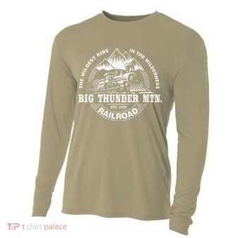 Journey to Big Thunder Mountain Railroad Theme Park Gift Cooling Performance Long Sleeve Crew