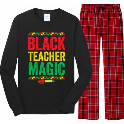 Juneteenth Teacher Black History Month Gift Black Teacher Magic Cute Gift Long Sleeve Pajama Set