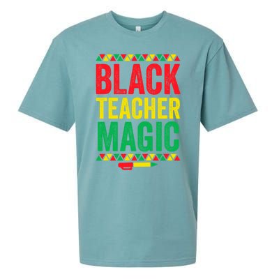 Juneteenth Teacher Black History Month Gift Black Teacher Magic Cute Gift Sueded Cloud Jersey T-Shirt