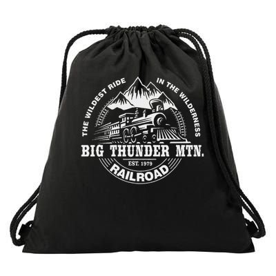Journey To Big Thunder Mountain Railroad Theme Park Drawstring Bag