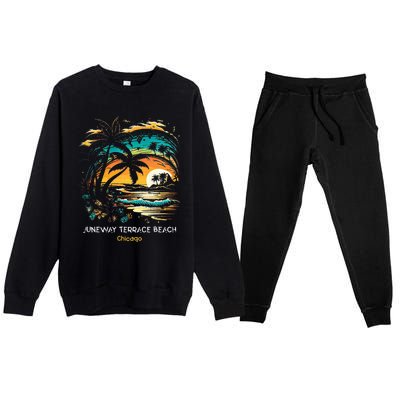 Juneway Terrace Beach Chicago Premium Crewneck Sweatsuit Set