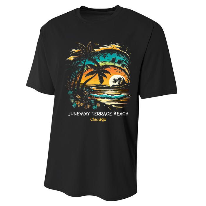 Juneway Terrace Beach Chicago Performance Sprint T-Shirt