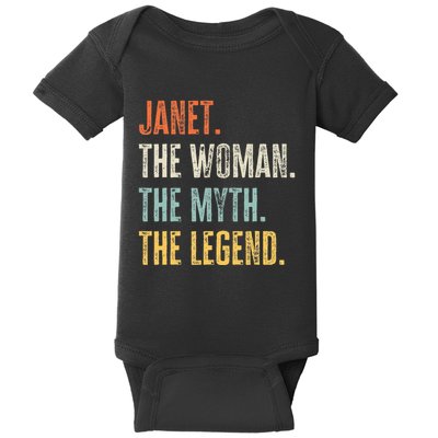 Janet The Best Woman Myth Legend Funny Best Name Janet Baby Bodysuit