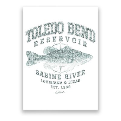 JCombs Toledo Bend Reservoir With Largemouth Bass Poster