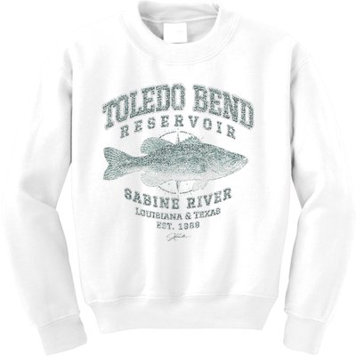 JCombs Toledo Bend Reservoir With Largemouth Bass Kids Sweatshirt