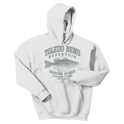 JCombs Toledo Bend Reservoir With Largemouth Bass Kids Hoodie