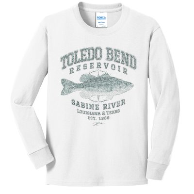 JCombs Toledo Bend Reservoir With Largemouth Bass Kids Long Sleeve Shirt