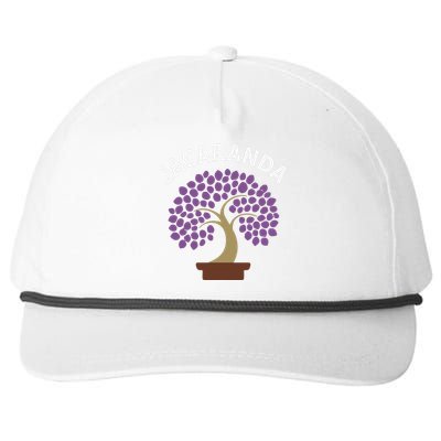 Jacaranda Tree Bonsai Art Purple Blossom Snapback Five-Panel Rope Hat