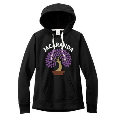 Jacaranda Tree Bonsai Art Purple Blossom Women's Fleece Hoodie